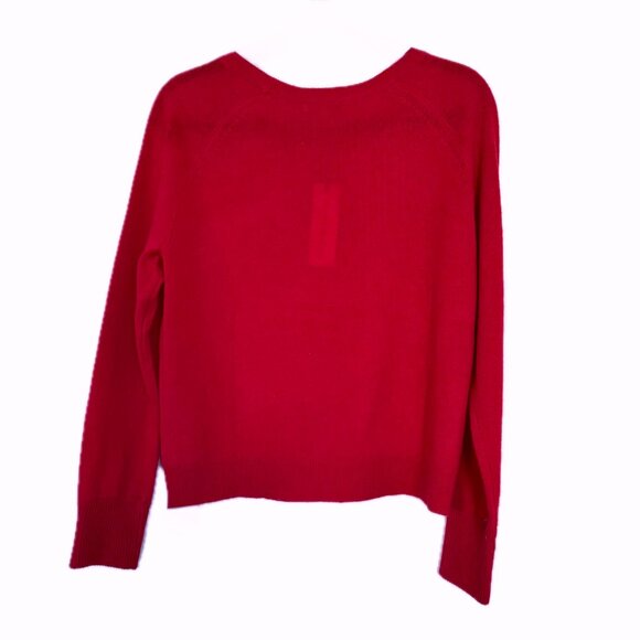 White & Warren Cashmere Essential Crewneck Cashmere Sweater True Red Womens XS - Picture 4 of 10